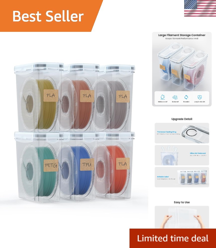 Portable Filament Storage Box for 3D Printing - Waterproof and Dust-Proof 6 Pack