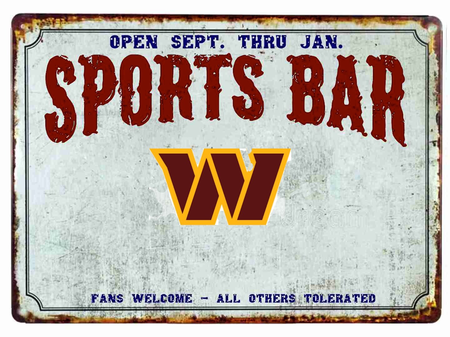Washington Commander Mouse Pad 7 3/4 x 9" Sports Bar Fan Welcome Other Tolerated