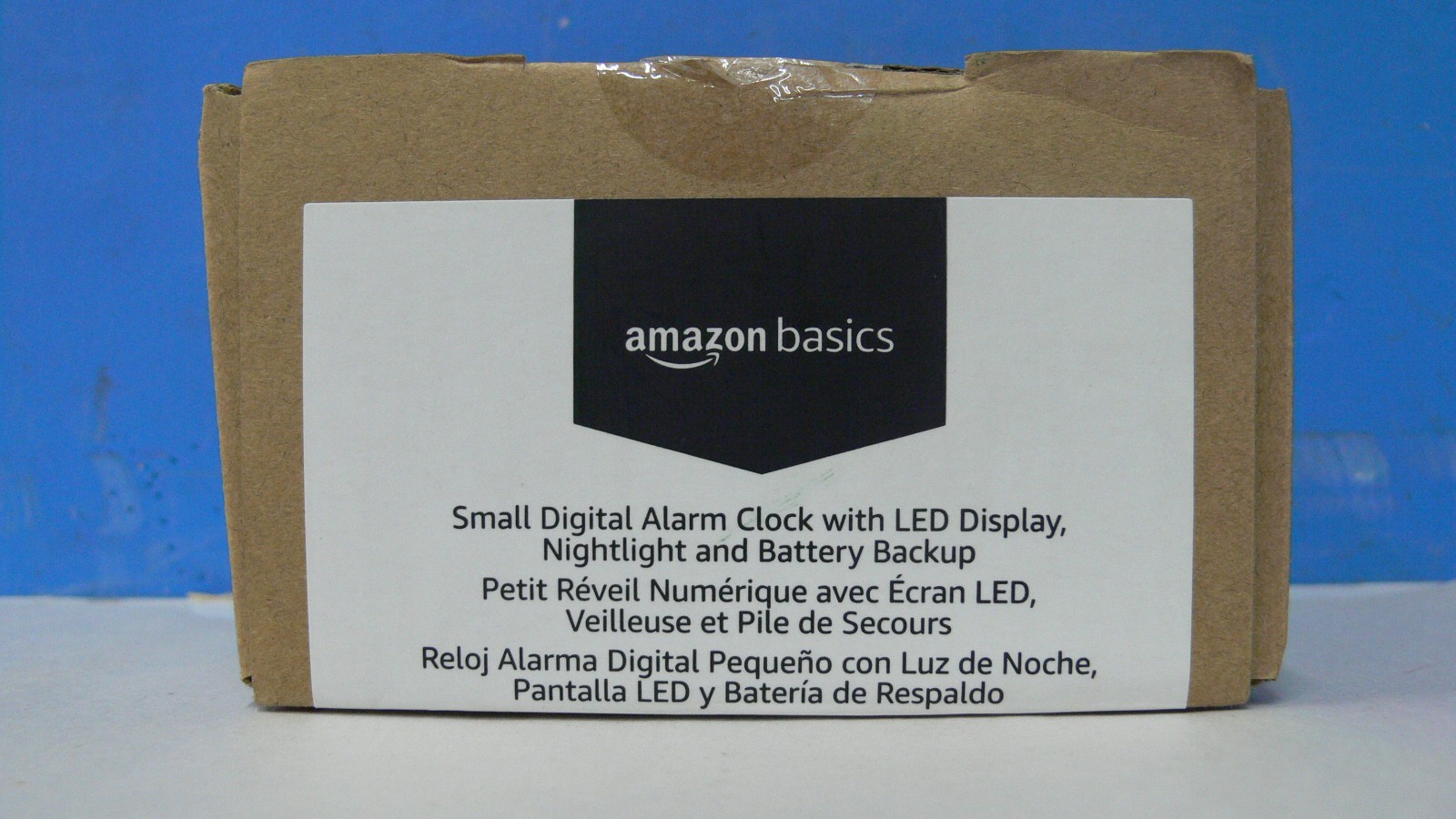 Amazon Basics Small Digital Alarm Clock With LED Display Nightlight Black