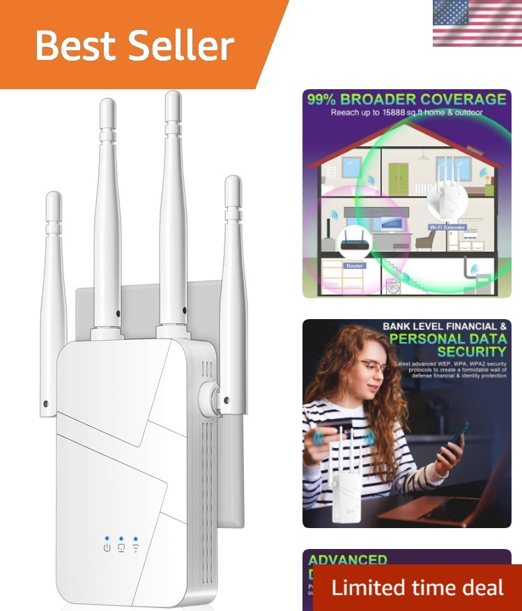 2026 WiFi Extender, 15888 sq.ft Internet Extender WiFi Booster, Long Range Wi...