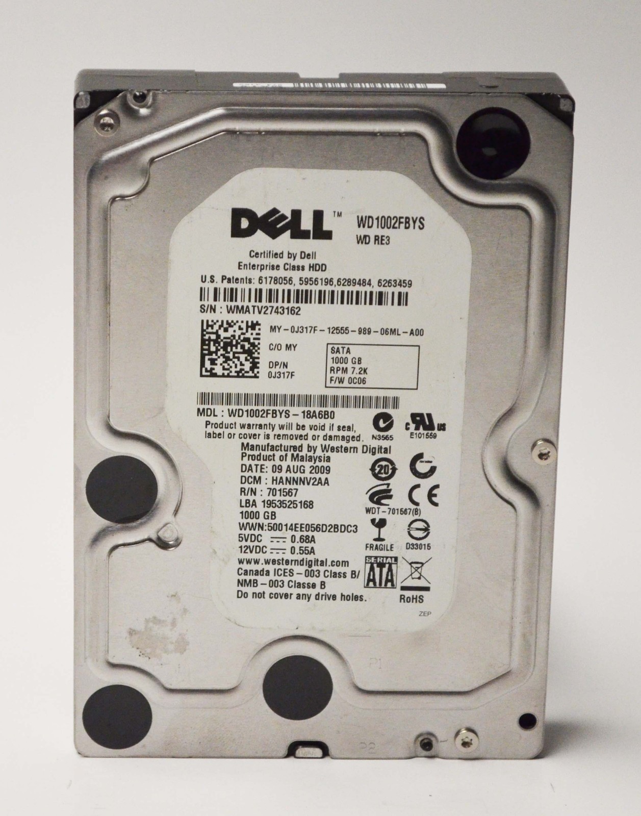 Dell Enterprise Class 1TB SATA HDD WD1002FBYS (TESTED)