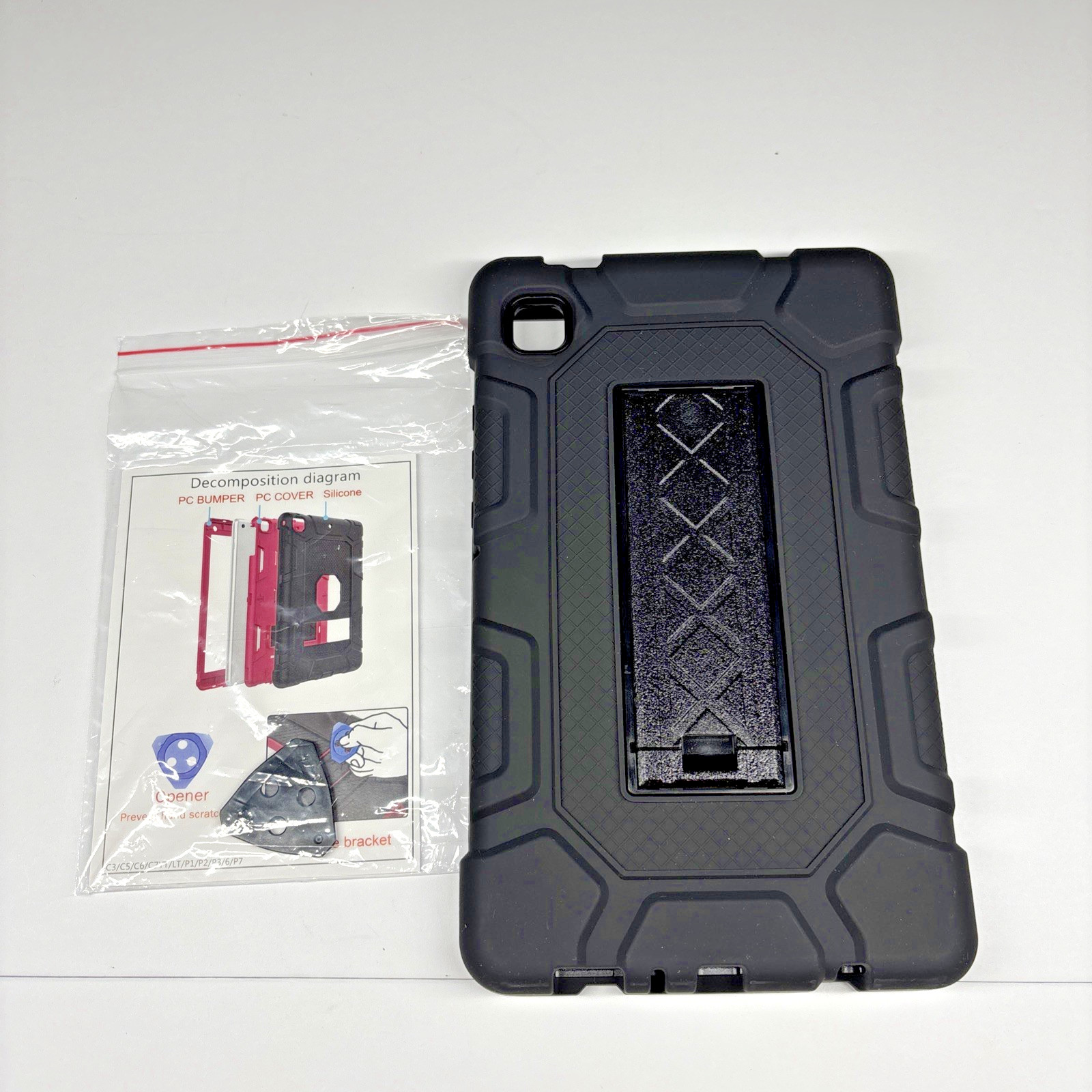 AZZSY Case for Samsung Galaxy Tab A9 8.7 Rugged Shockproof Stand Black 2026-2024