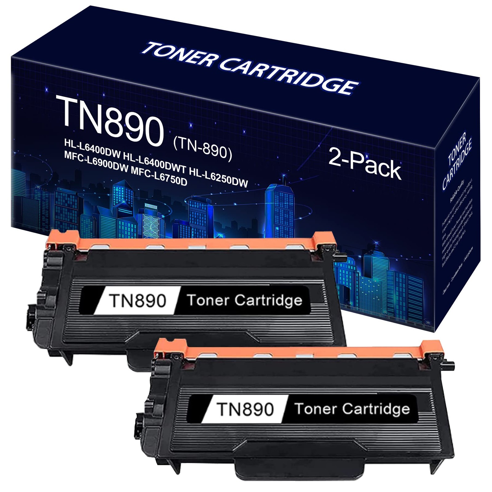 EWJUEZS 2-Pack TN890 Ultra High Yield Compatible TN890 TN-890 Toner Cartridge Re