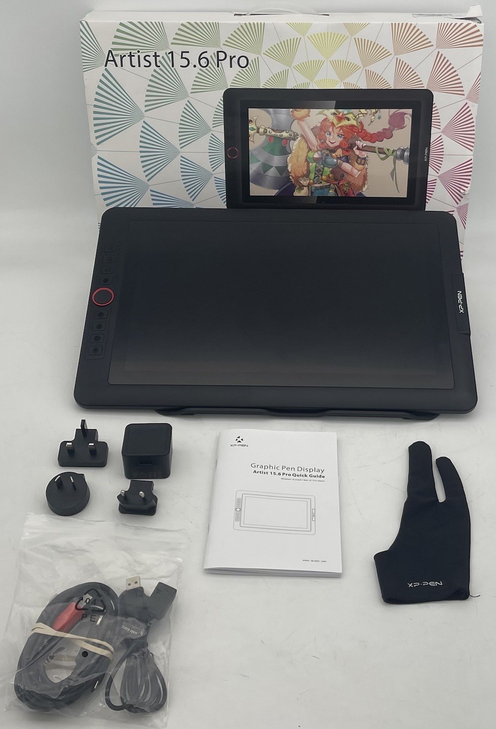 XP-Pen Artist 15.6 Pro V2 Graphics Drawing Tablet w/ Box, Manual & Cords No Pen