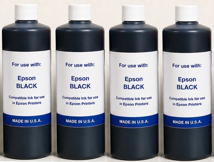 (4,000ML) COMPATIBLE EPSON DYE UNIVERSAL BLACK PREMIUM BULK REFILL INK GALLON