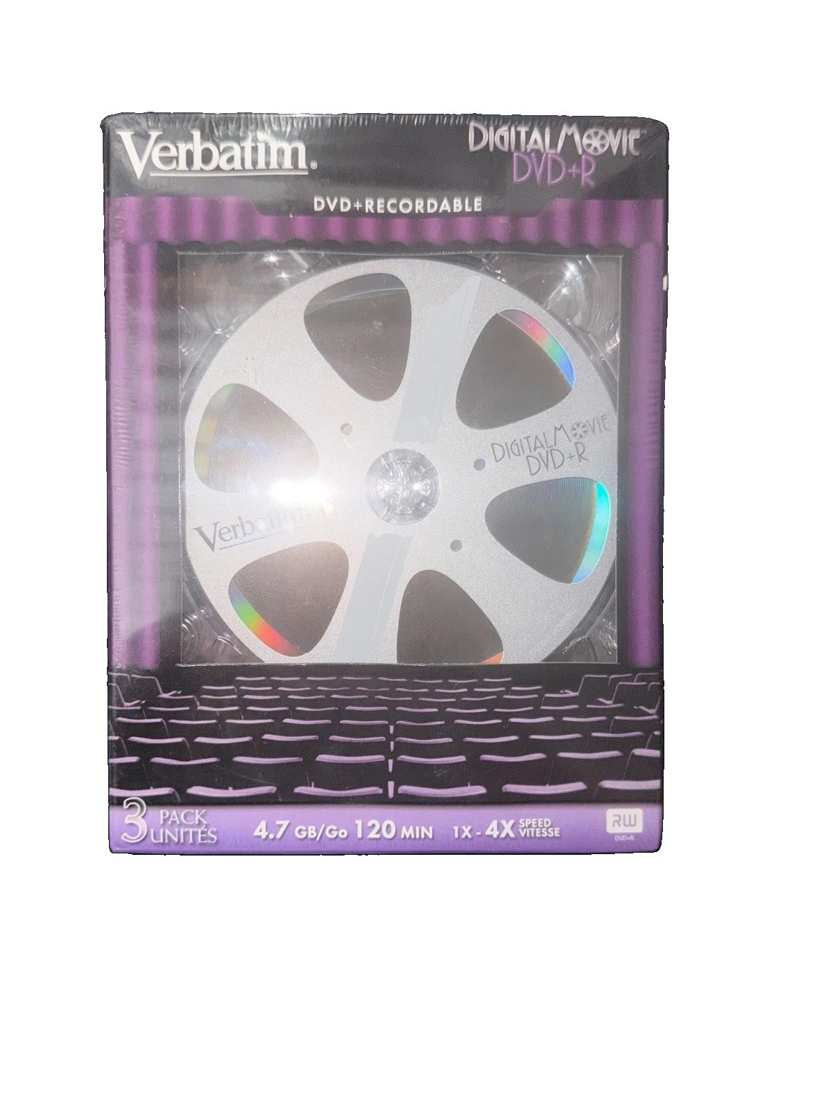 Verbatim Digital Movie DVD+R. 3 Pack, 4.7 GB, 120 Min, 1x-4x Speed Vitesse New