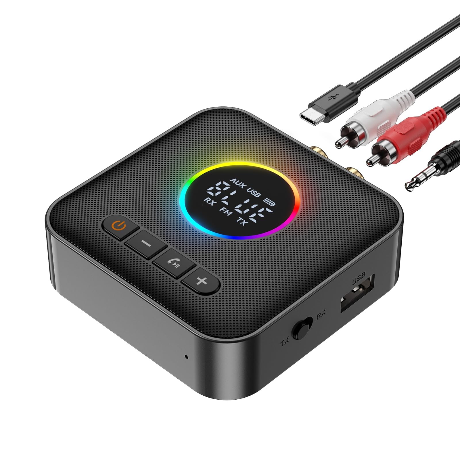 M10 RGB Upgraded Bluetooth 5.4 Audio Receiver Transmitter for TV Home Stereo/...