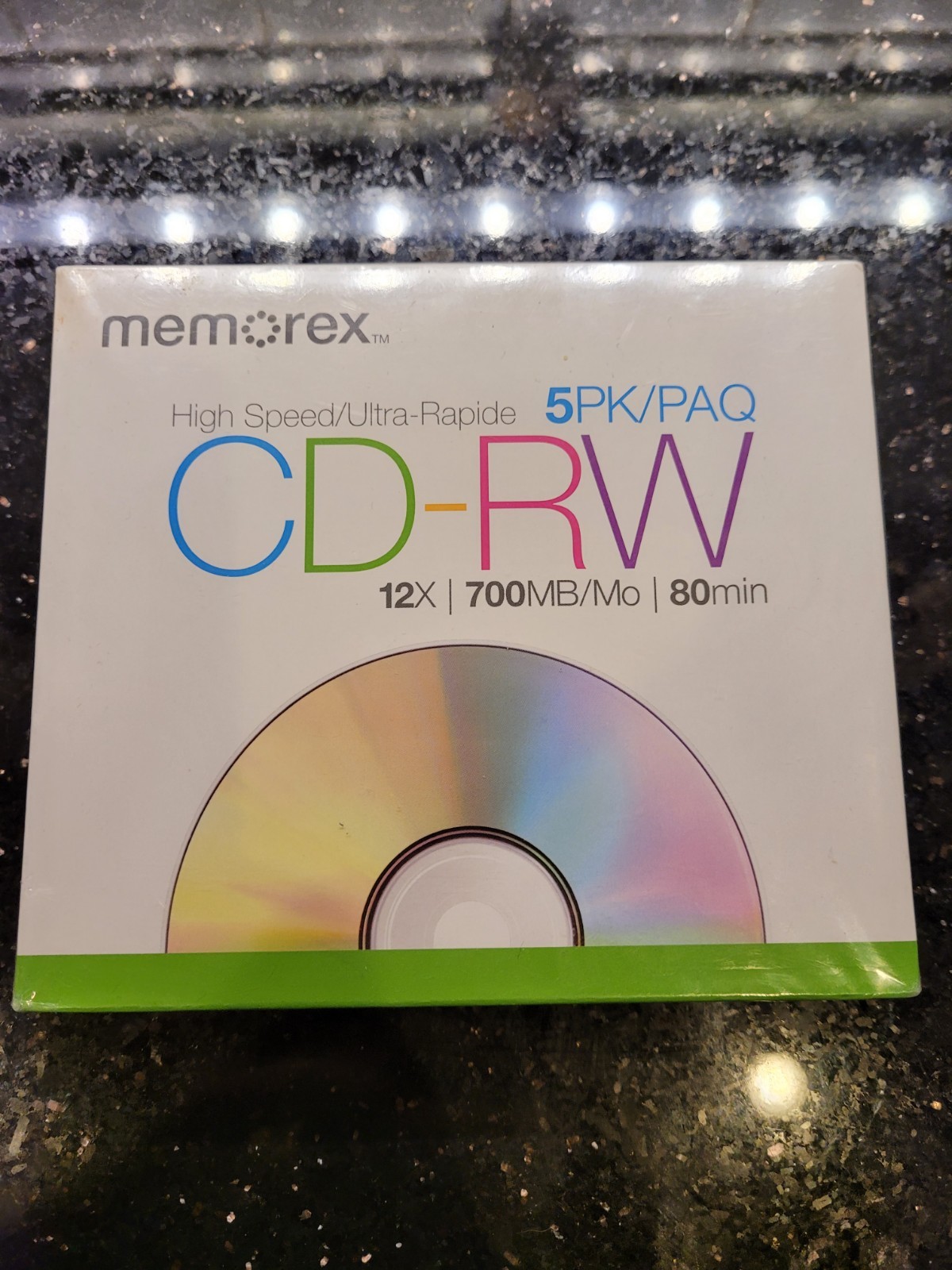 Memorex High Speed CD-RW Discs 5-Pack 12x 700MB 80 Min. Home PC Music Audio NEW