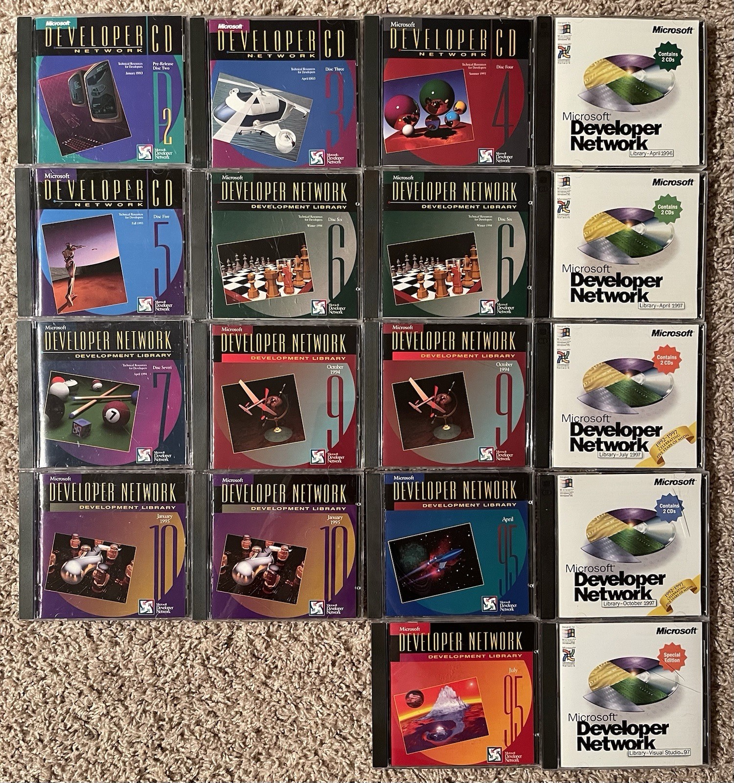 MSDN Development Library CD-ROM discs 1993 1994 1995 1996 1997