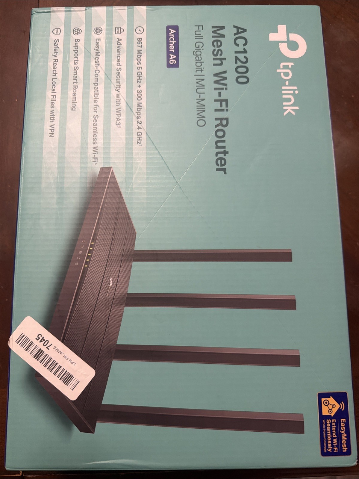 TP-Link AC1200 Gigabit Dual Band WiFi Router Archer A6 MU-MIMO OneMesh OPEN BOX