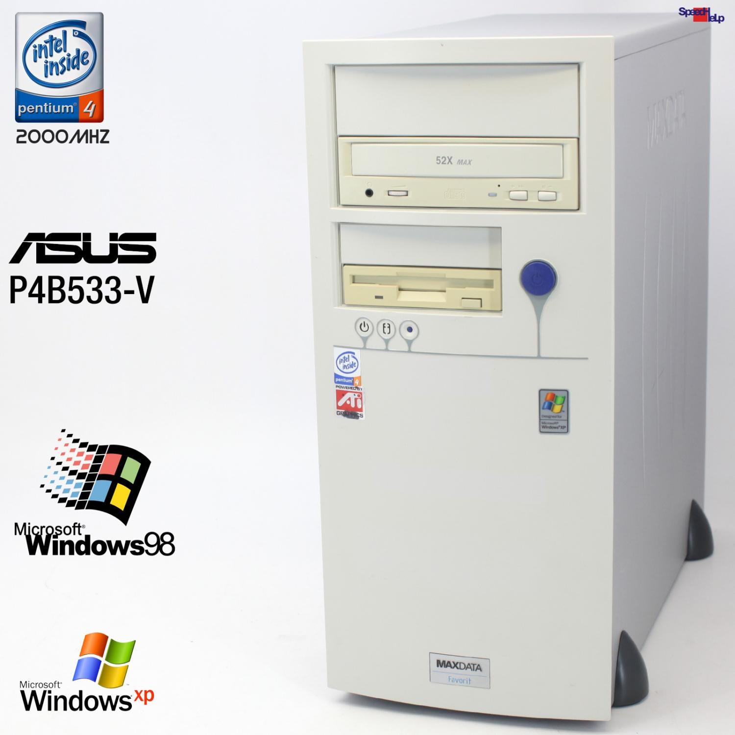 ASUS P4B533-V Desktop PC Parallel LPT Pentium 4 2000 512MB 40GB Windows 98