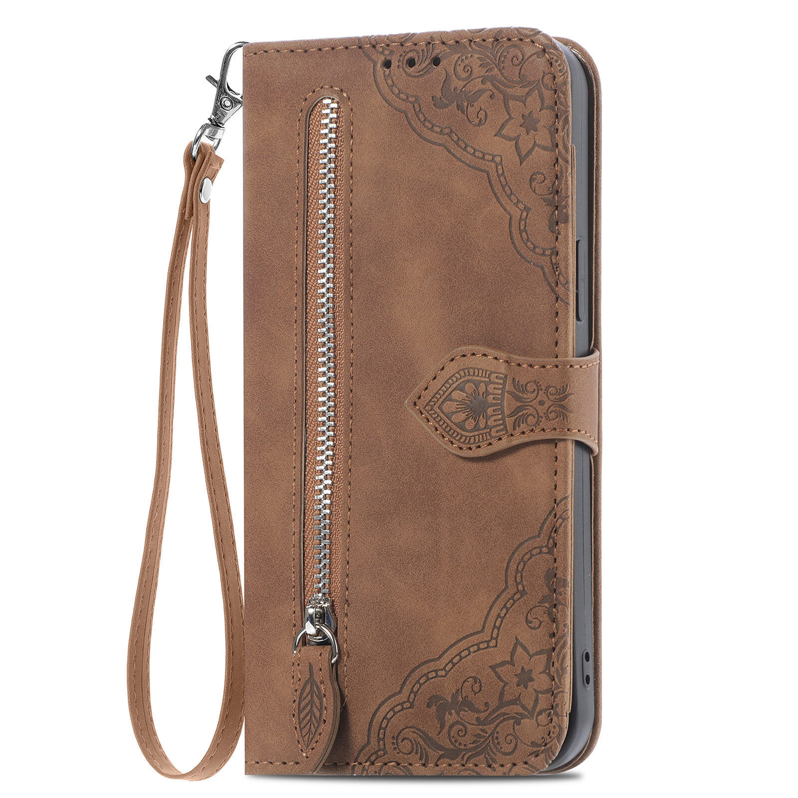 Zip Flower Leather Wallet Cover Case For TCL Infinix Hot Tecno Blackview Sharp