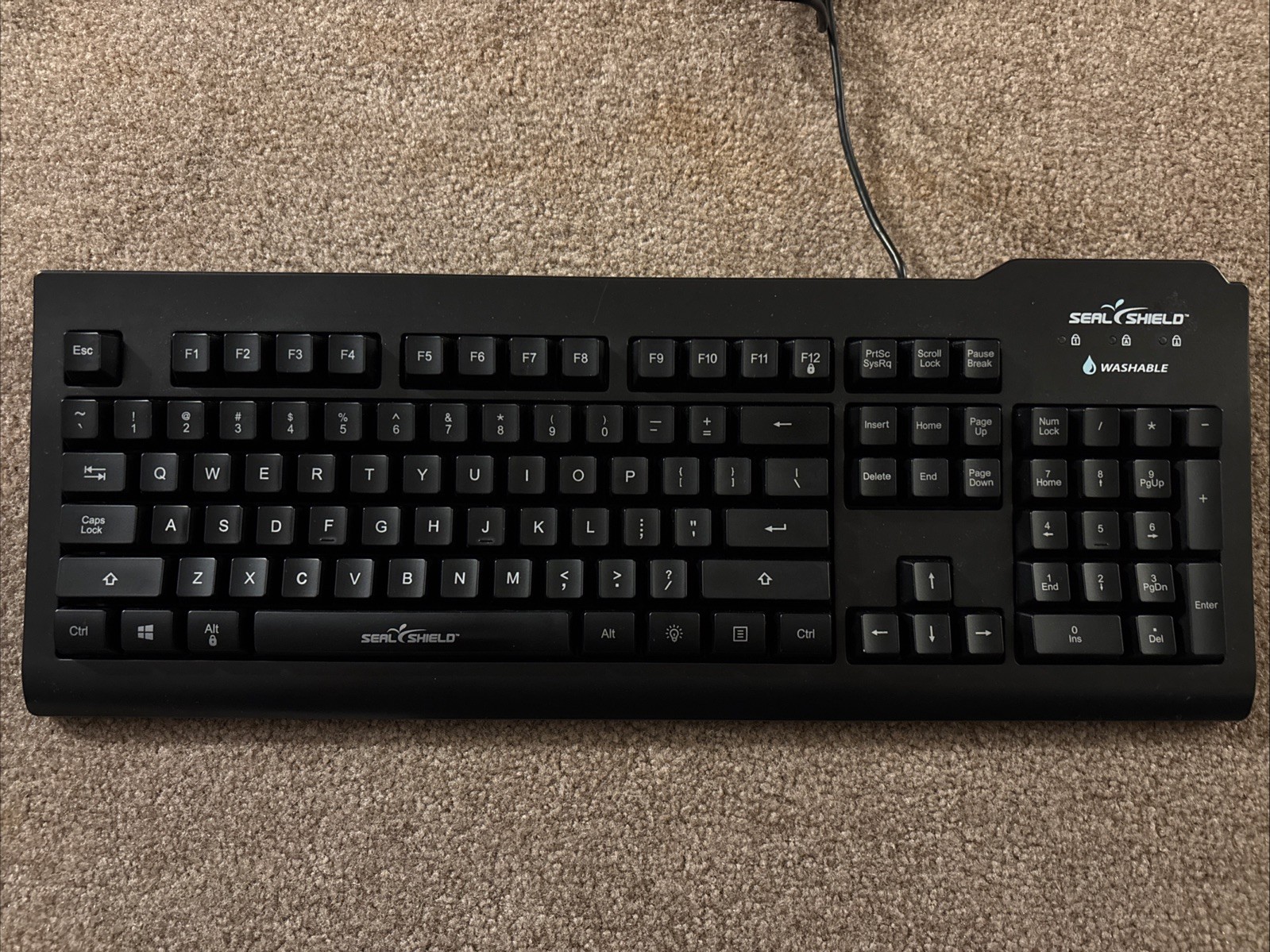 Seal Shield SSKSV207G Keyboard Silver Glow Medical Washable Waterproof Backlit