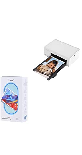 Liene 4x6'' Photo Printer Bundle (60 pcs +2 Ink Cartridges), Wi-Fi black