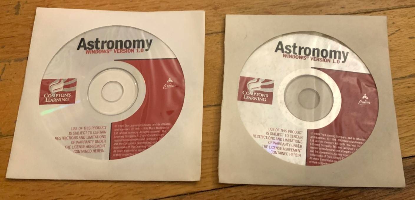 Astronomy Windows Version 1.0 (PC, 1999, The Learning Company, 2-Disc)