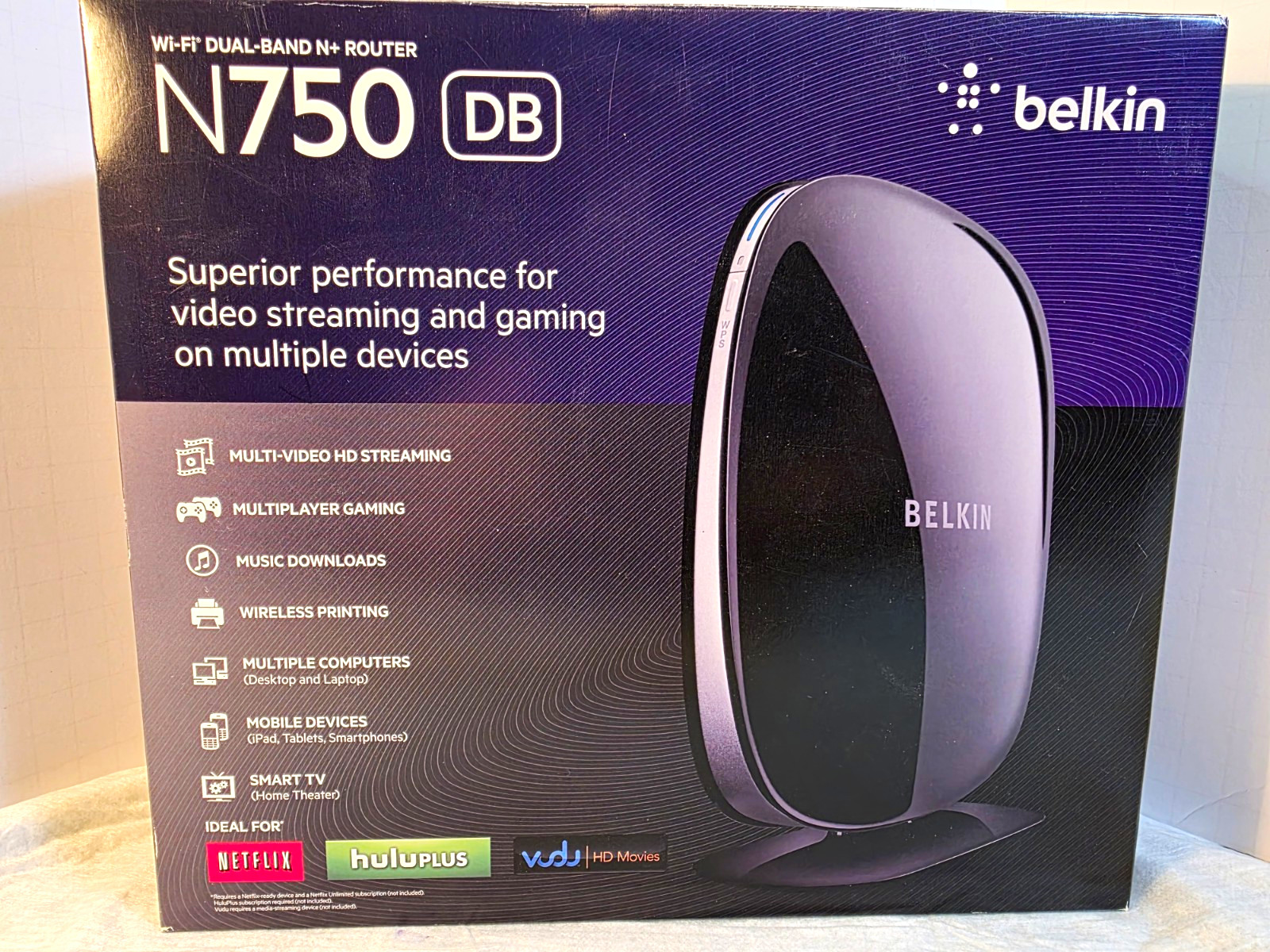 Belkin N750 DB Dual-Band Router 450 Mbps, 5-Port Ethernet, Black
