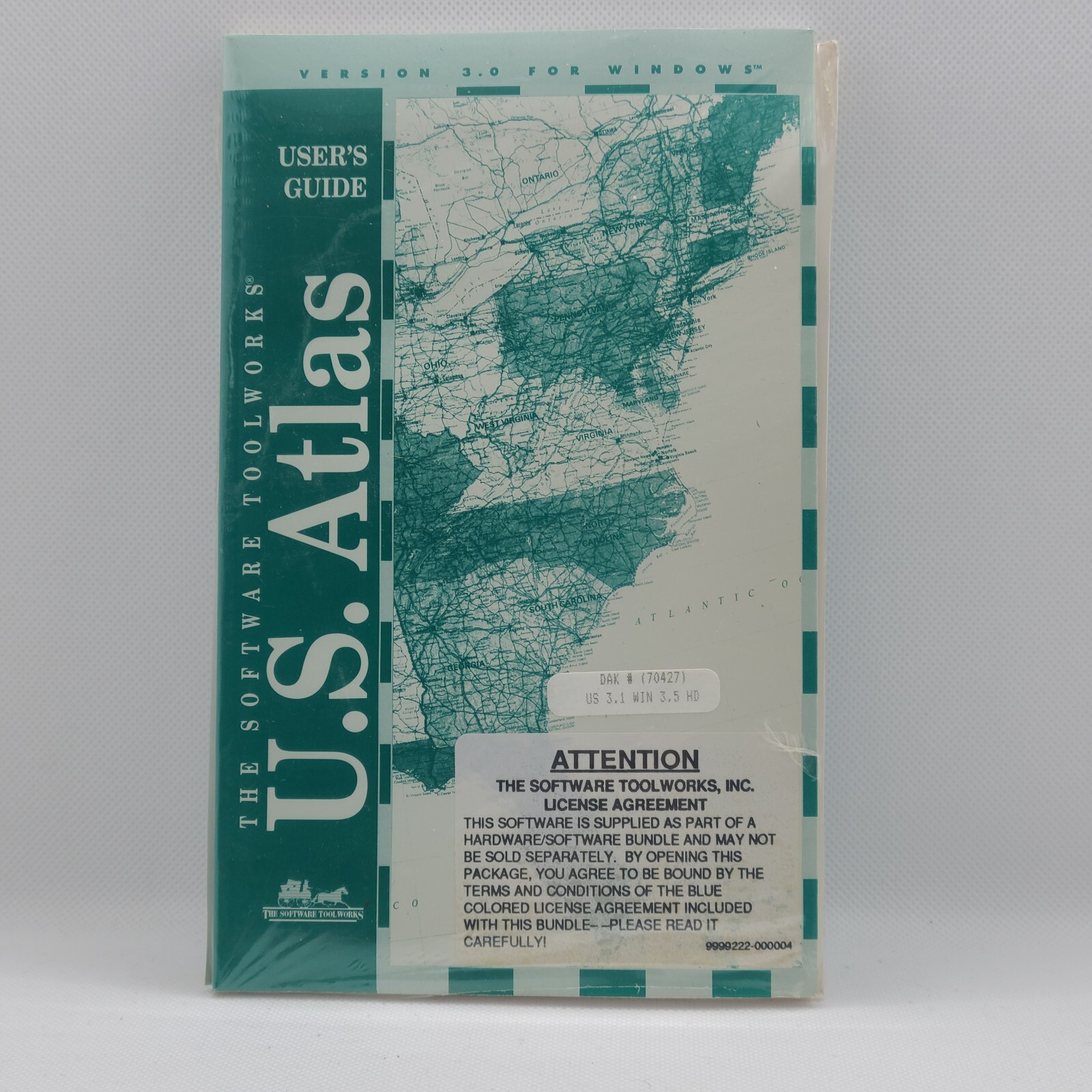 The Software Toolworks US Atlas IBM PC 1980’s Vintage Sealed 3.5” Diskette