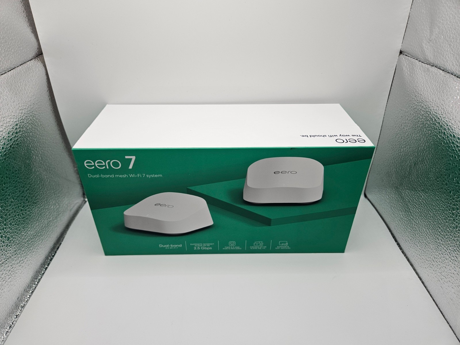 Brand NEW eero 7 Dual-Band Mesh Wi-Fi 7 Router System 2 Pack White 2.5Gbps