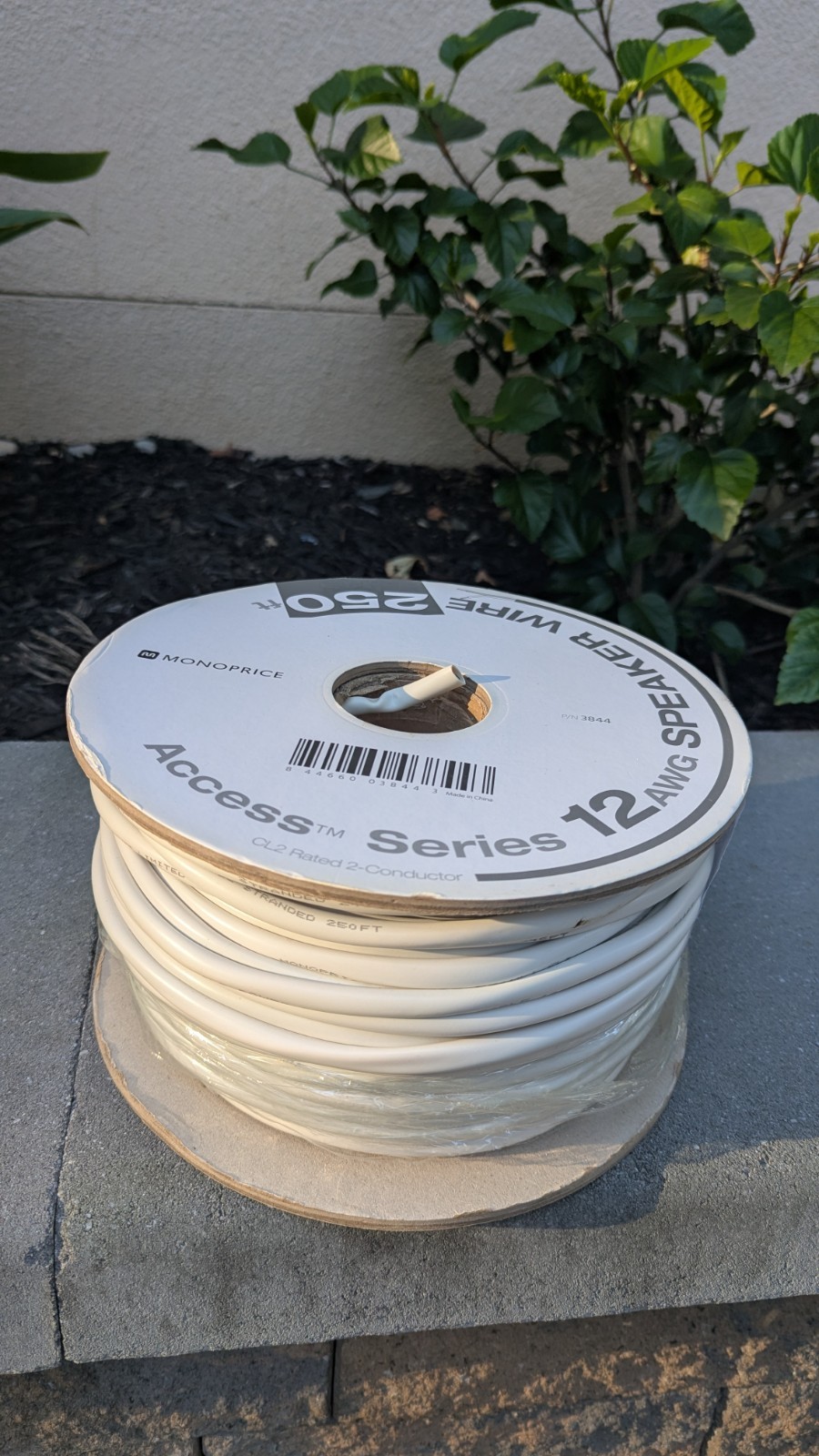 250ft White Access Series 12AWG CL2 Rated 2-Conductor Speaker Wire 3844