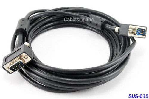 15 feet Ultra-Slim Super-VGA (HD15) M/M Monitor Cable
