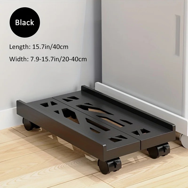 Adjustable PC Tower Stand with Wheels Ventilated Under Desk Holder