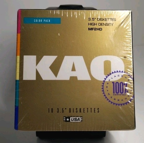 KAO MD2HD 5.25 High Density Floppy Disks 1.2MB IBM 10 Pack Sealed