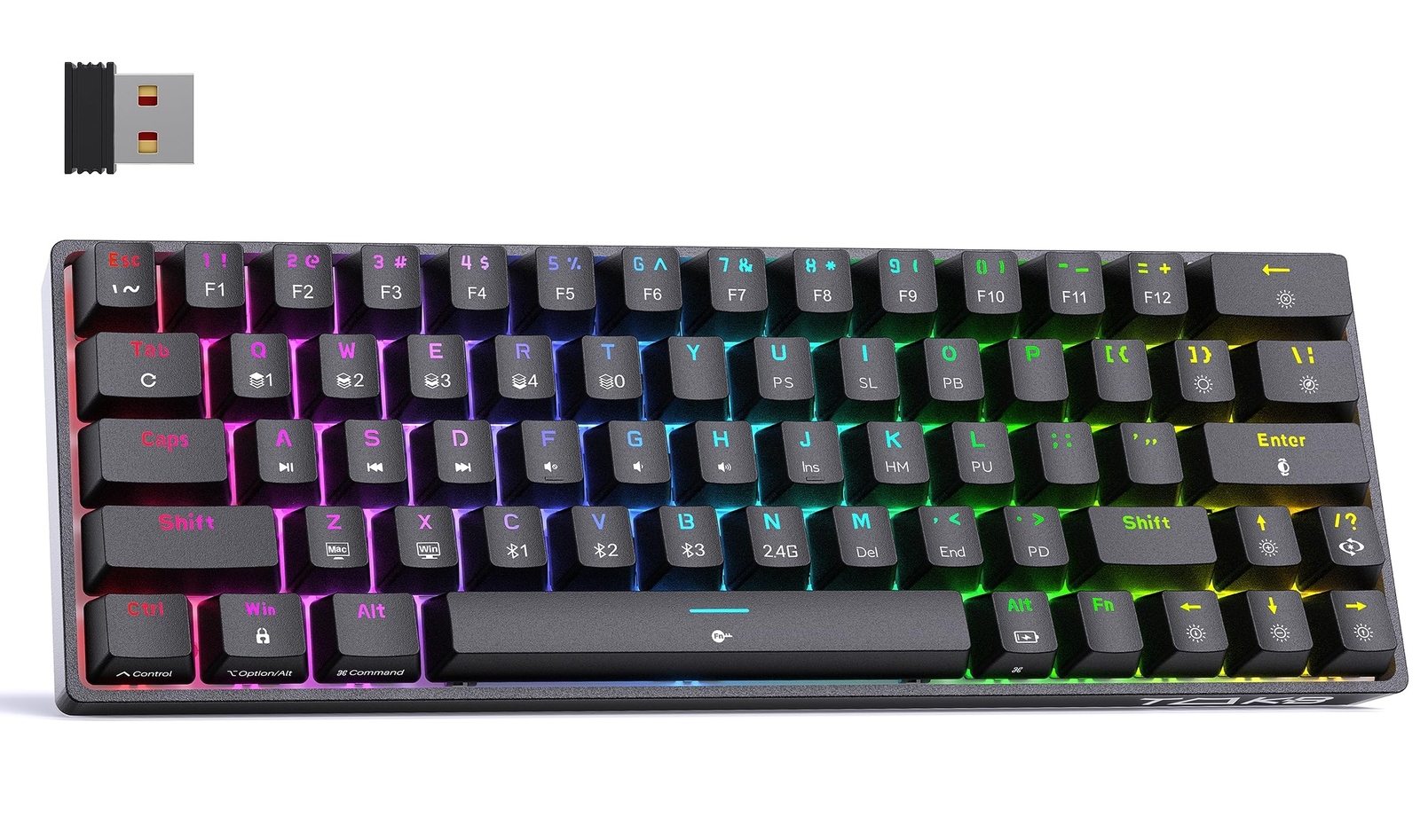 DIERYA T63 60% Wireless Mechanical Gaming Keyboard | Bluetooth/2.4G/Wired Key...