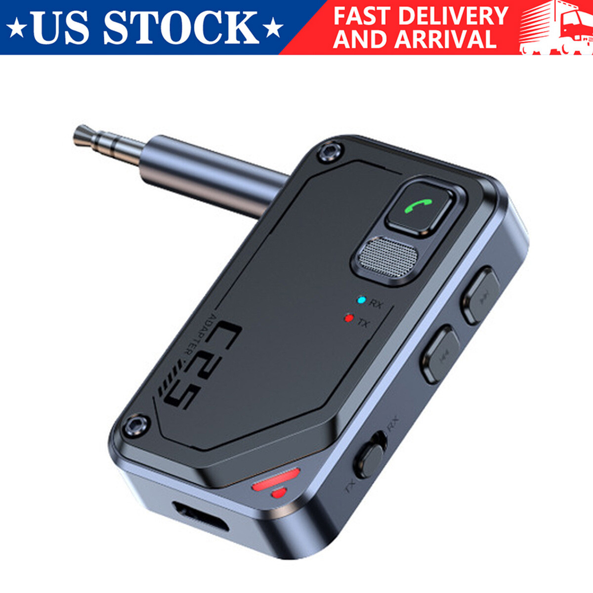NEW Bluetooth 5.3 Car Wireless Transmitter Receiver Adapter AUX Audio 3.5mm Jack