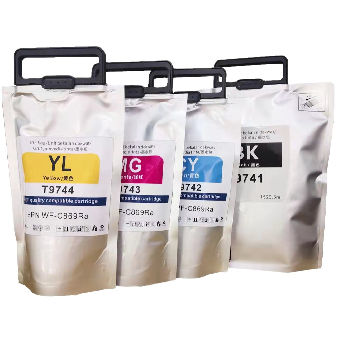 T9741‑T9744 Compatible Pigment Ink Bags Fits Epson   WF‑C869 Series Printers