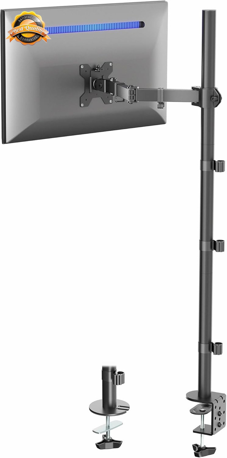 Extra Tall Single Monitor Desk Mount, 39 Inch Pole VESA Stand for 13 to 32 Inch