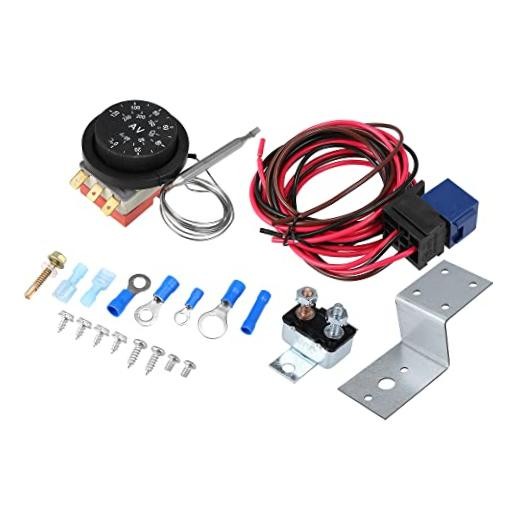 12V Electric Radiator Fan Thermostat Controller Kit Cooling Fan Wiring Relay