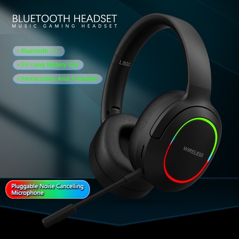 Auriculares inalámbricos para juegos con reducción de ruido ENC plegables L800