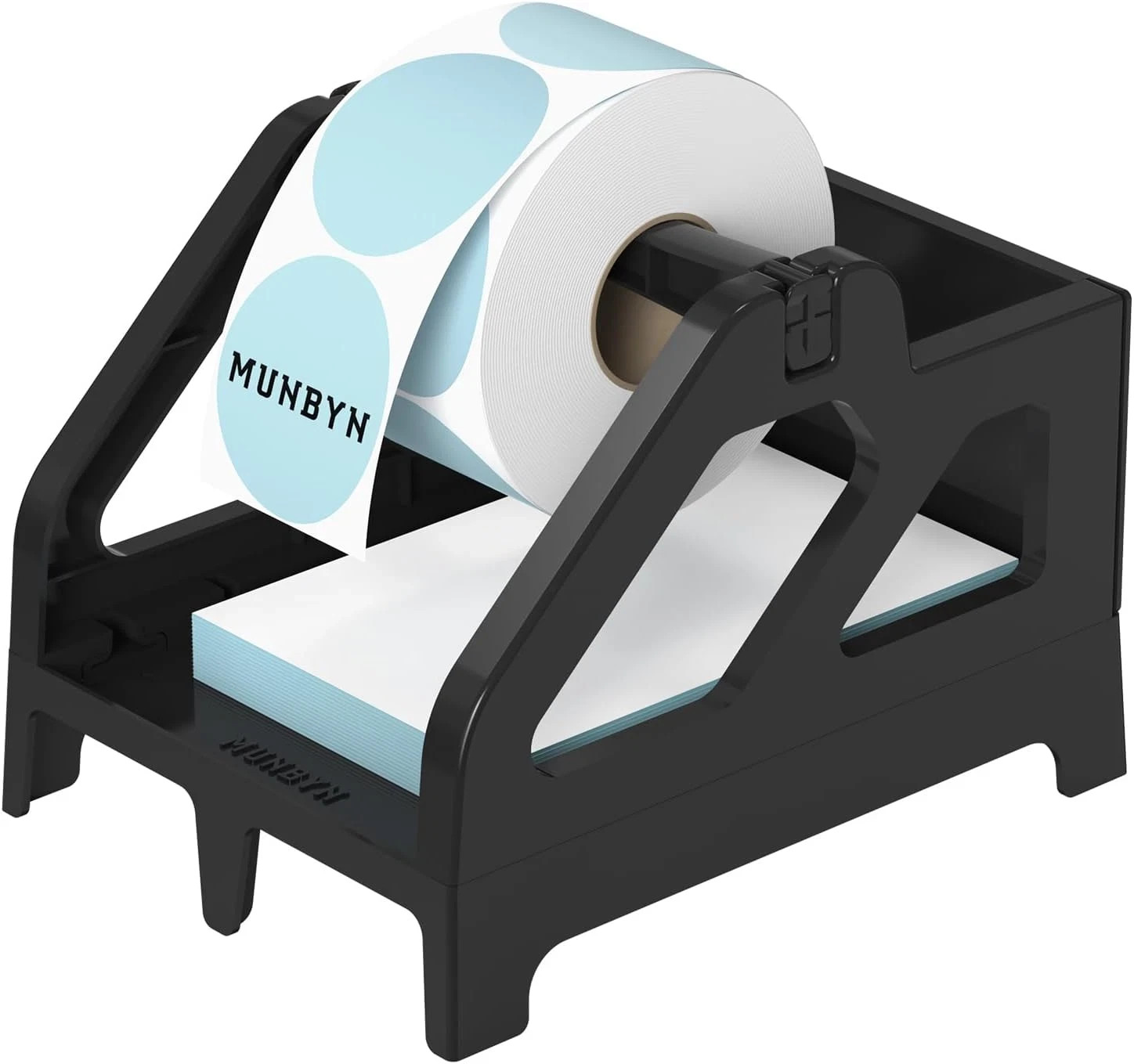 Label Holder for Rolls and Fan-Fold Labels, Thermal Sticker Roll Holder for Desk