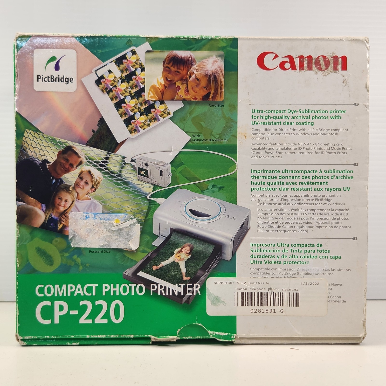Canon CP-220 Compact Photo Printer Complete In Box PictBridge Direct Print
