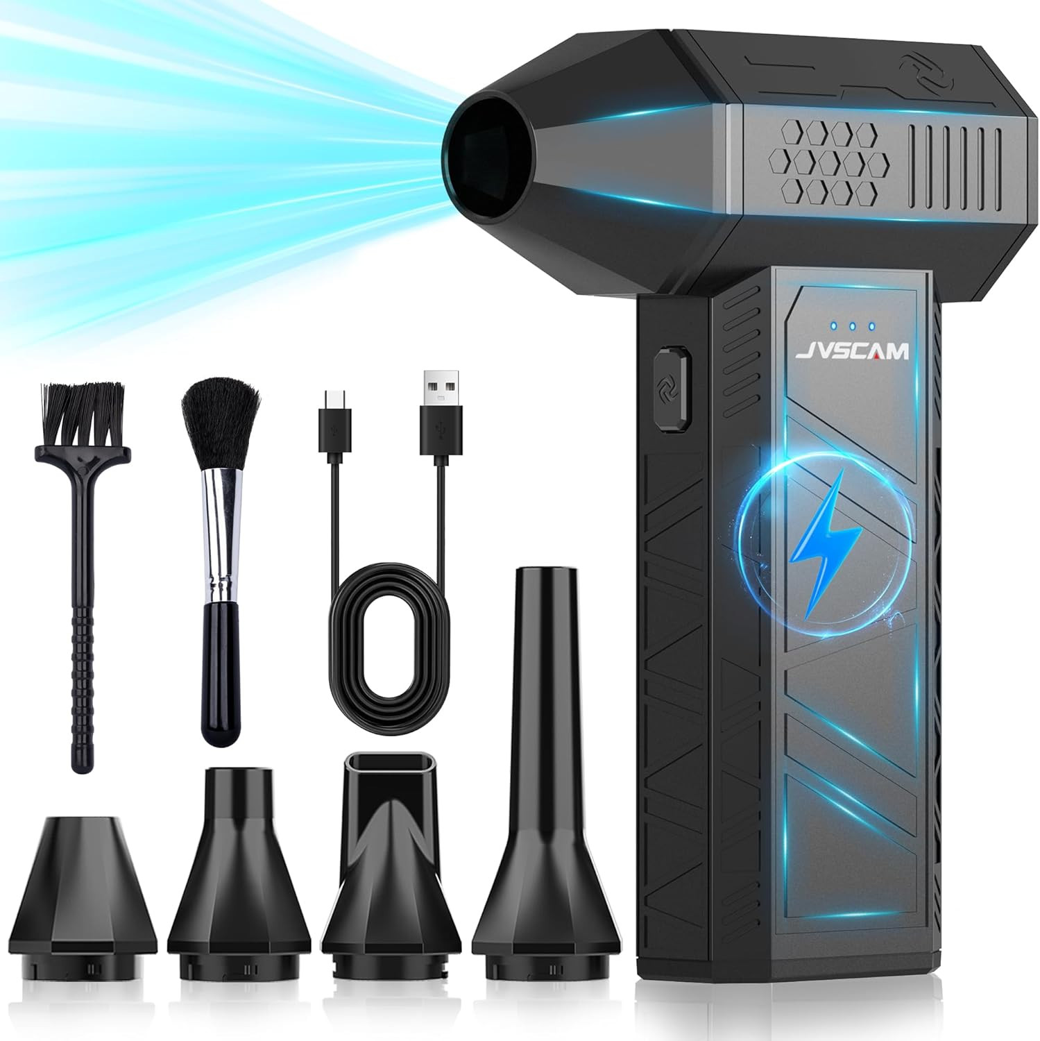 JVSCAM X3 Compressed Air Duster - Electric Air Duster with Brushless Motor,3 Gea