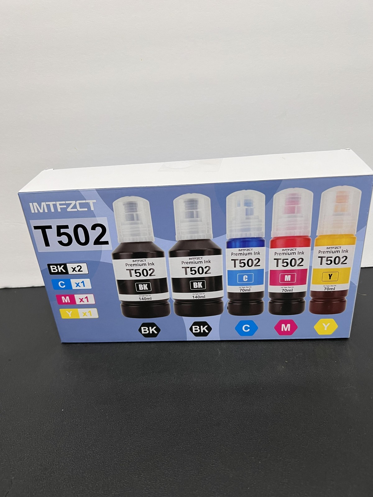IMTFZCT T502 Compatible Ink Refill Bottles 5 Bottle Set BK CMY For Epson 502 NEW