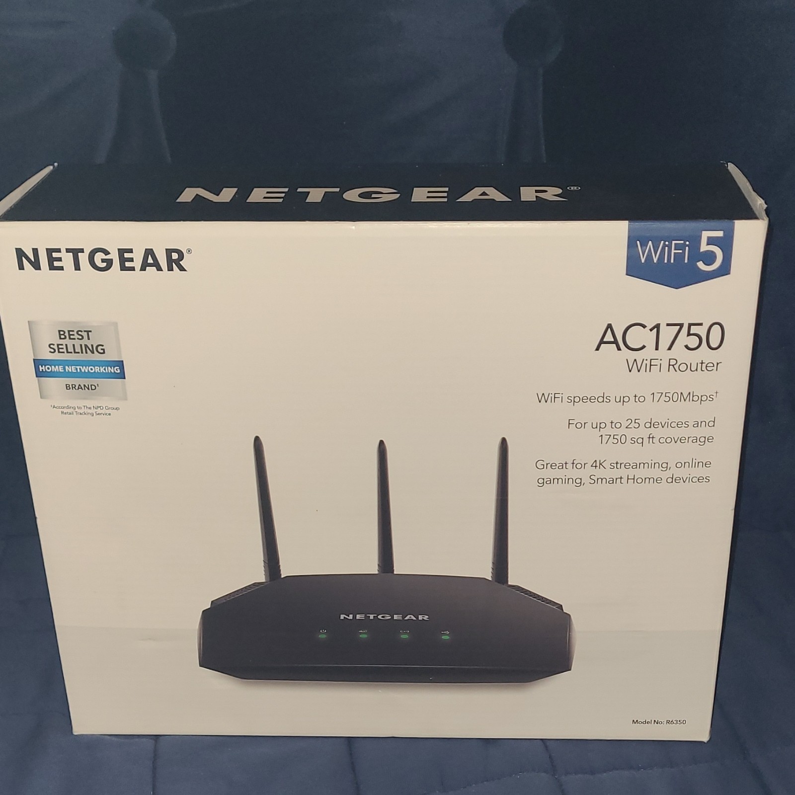 NETGEAR AC1750 WiFi 5 Dual Band Router R6350, 4-Port Gigabit, USB 2.0