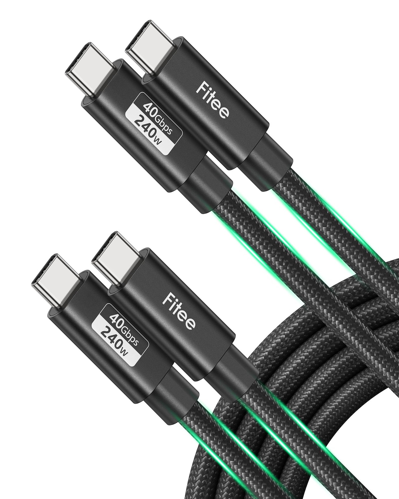 2 PCS USB 4 Cable Fits Thunderbolt 4 8FT Fast Charging High Speed Data Sync