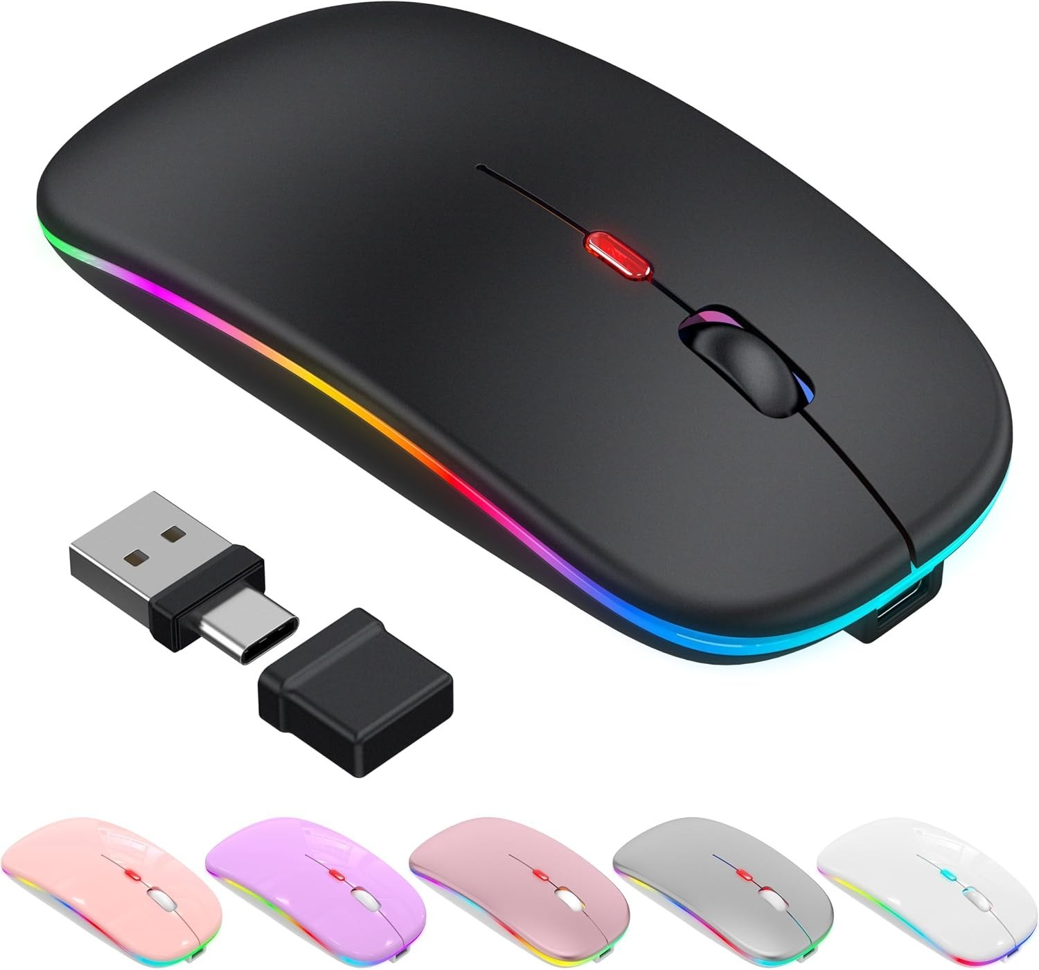 Luxury RGB Bluetooth Wireless Mouse for Mac & iPad - Jiggler Mode & Rechargeable