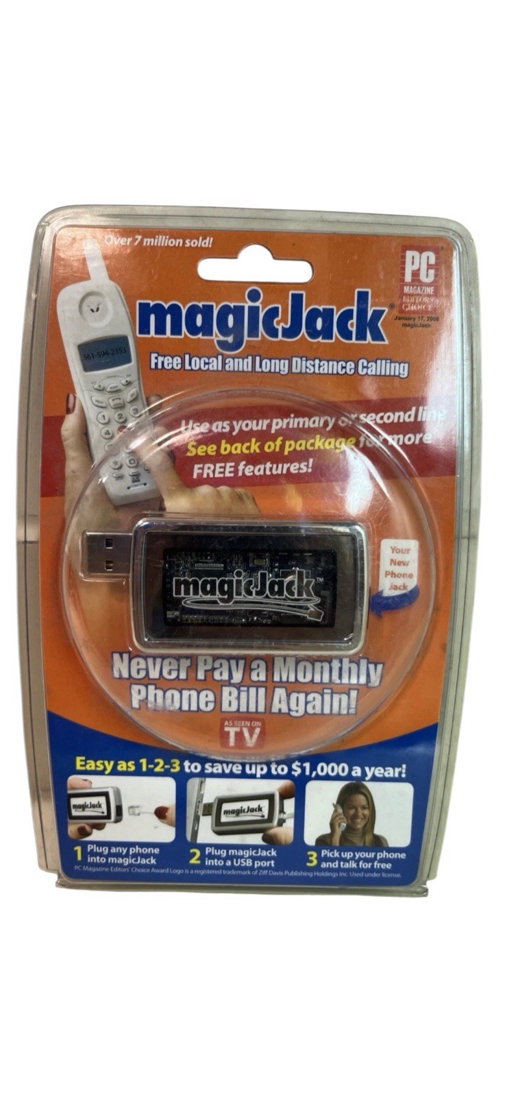 MagicJack USB Phone System As Seen On TV Free Local & Long Distance Calling New