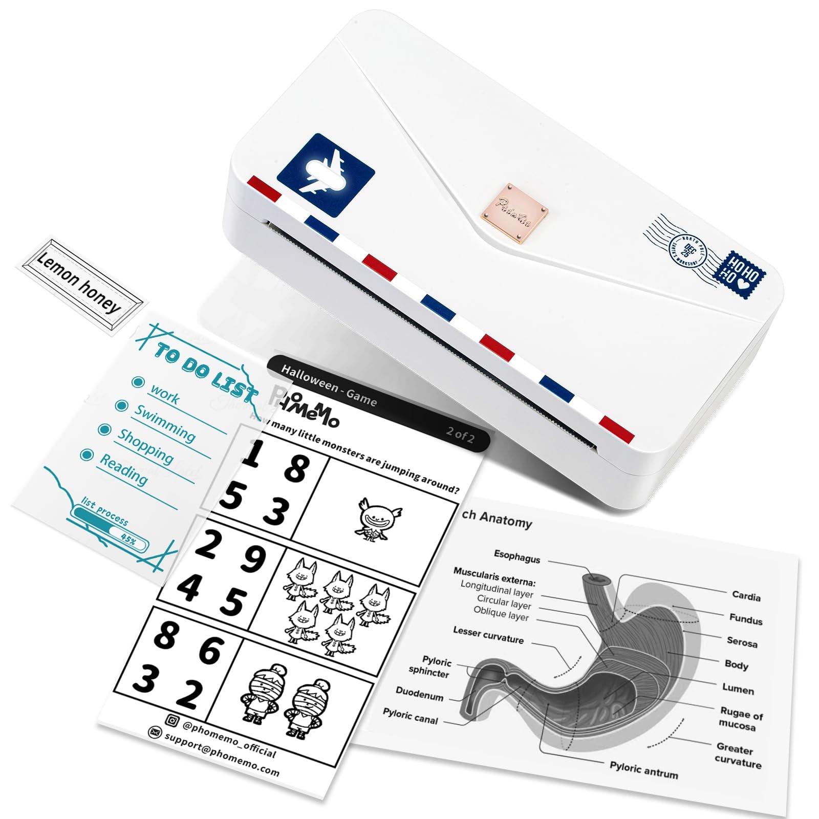 Phomemo M04AS Thermal Printer 300dpi Mobile Phone Compatible 15-110mm