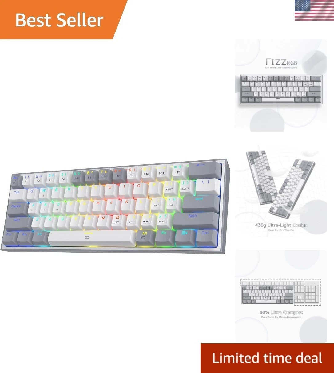 K617 60% Compact RGB Mechanical Keyboard - Lightweight Hot-Swap Gaming Gear