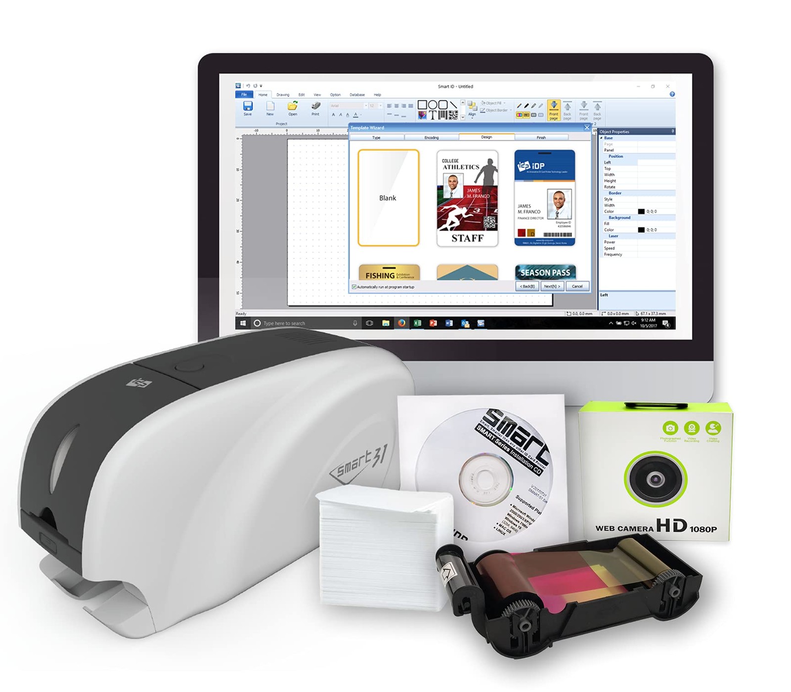 Printer Card Simplex SMART-31S USB Camera Bundle 250 Prints IDP ID SMART-31 IDPs