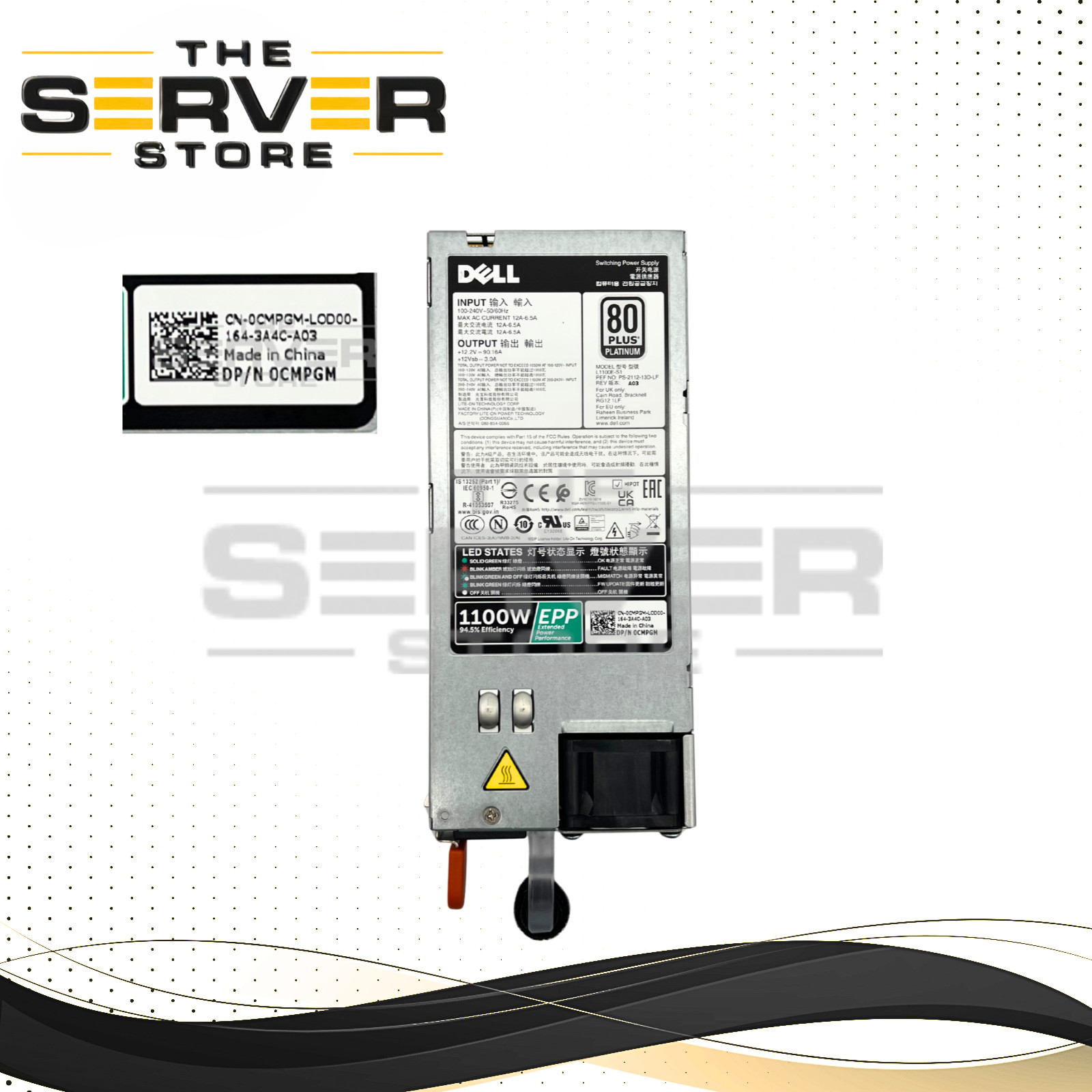 Dell 1100W 80 Plus Platinum Power Supply PowerEdge Compatible: L1100E-S1