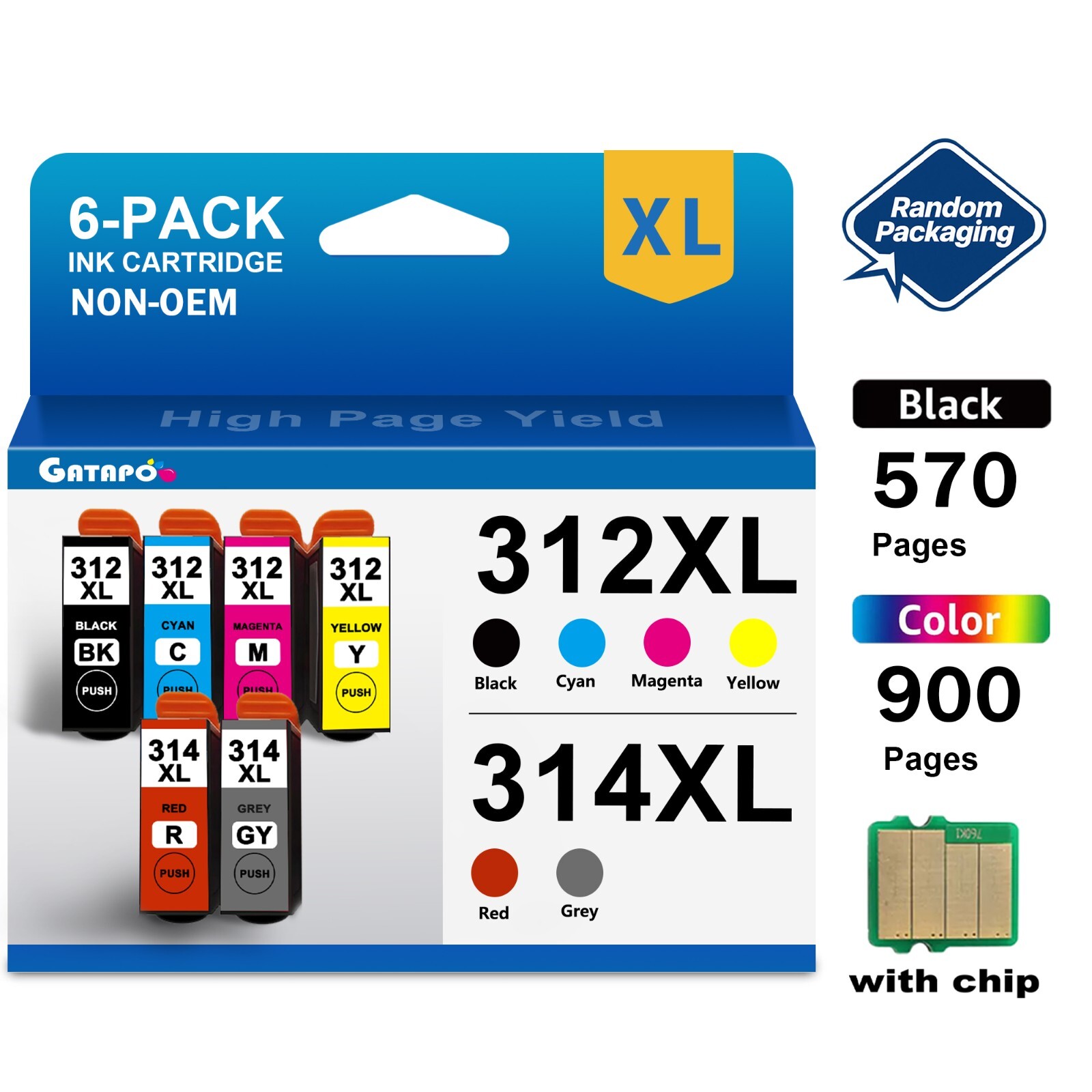 High Yield 312XL 314XL Ink Cartridge For Epson Expression XP-8500 XP-8600