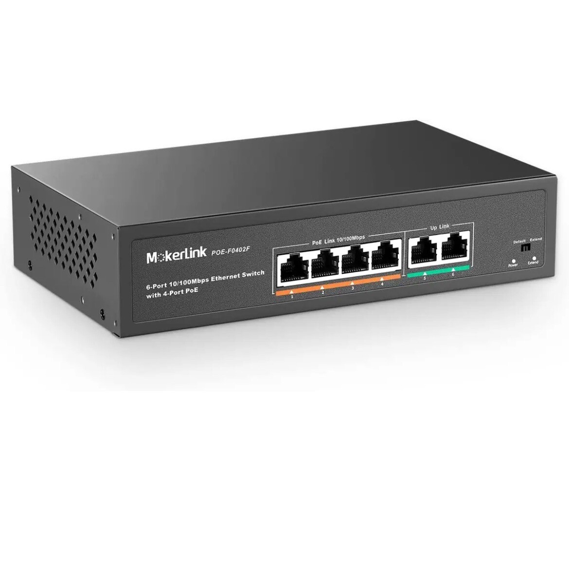 MokerLink 4 Port PoE Switch with 2 Uplink Ethernet Port, 78W High Power READ DES