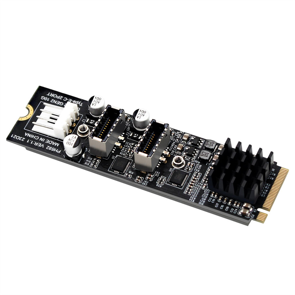 CY 10Gbps M.2 NVME SSD to Dual Type-E USB 3.1 Adapter Hard Drive Converter Card