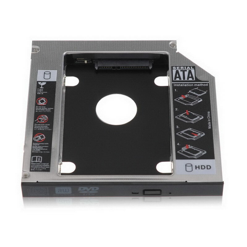 2nd Second Hard Drive Caddy Case For Notebook CD DVD-ROM Bay SATA 12.7mm