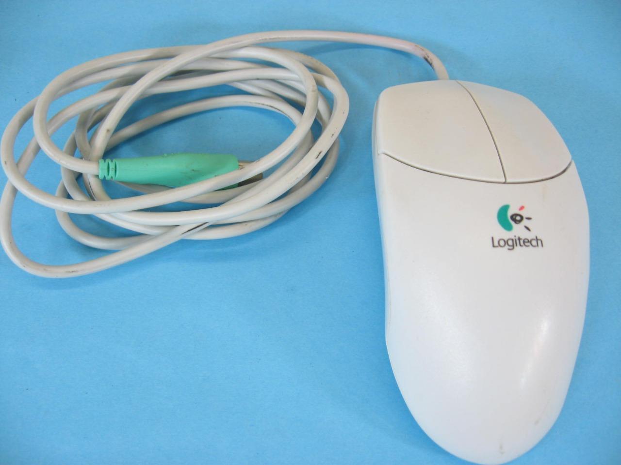 Logitech M-CAA42 PS/2 Two Button Wired Ball Mouse Cleaned Tested
