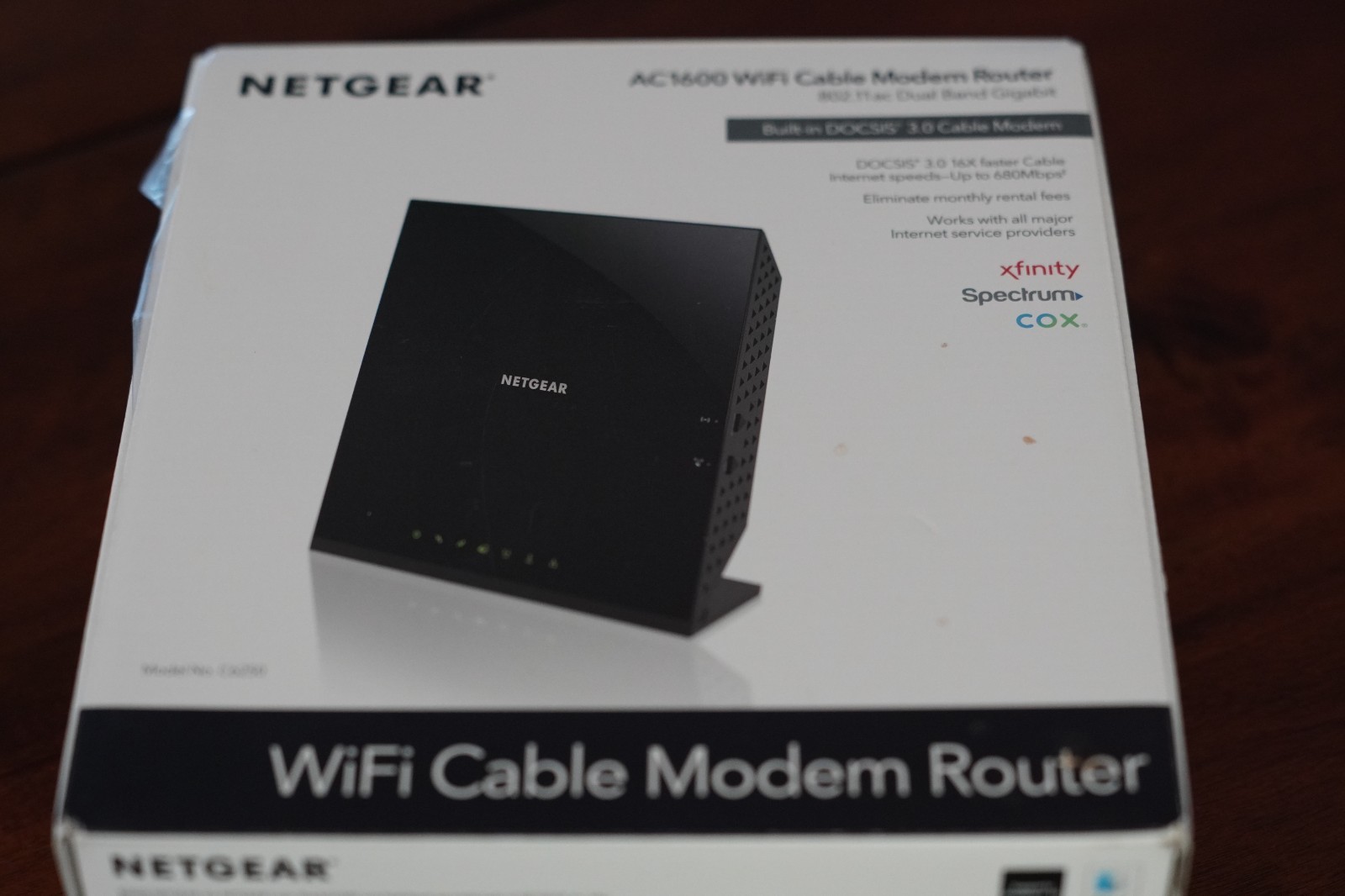 NETGEAR AC1600 Wifi Cable Modem Router C6250 - Black (C6250-100NAS)